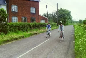Cycling slowly on flat ground to relieve piriformis pain
