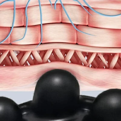 Acu-hump's acupressure nubs can deeply compress the piriformis muscle