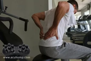 Man with Back Pain in Gym, Sports exercising injury