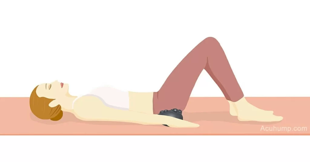 stretch and massage piriformis with Acu-hump