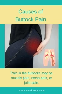 causes of buttocks pain from muscle pain, nerve pain, or joint pain