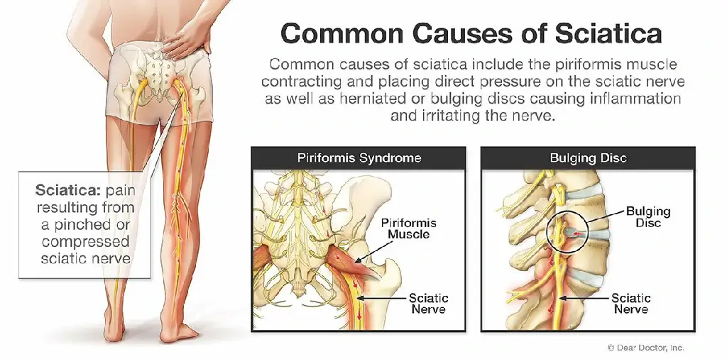 lower back spinal and piriformis muscles common cause sciatica