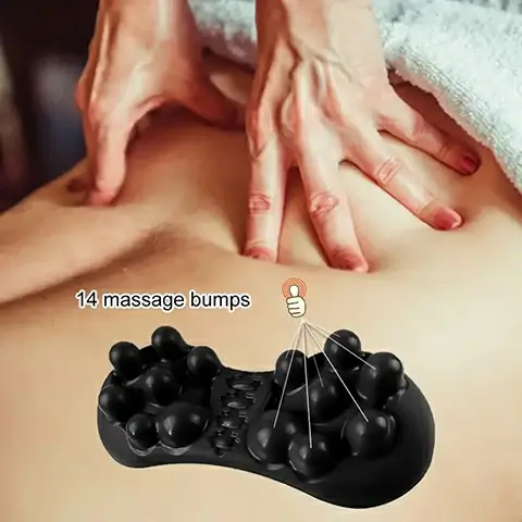 14 massage bumps mimic therapist's hands for targeted relief