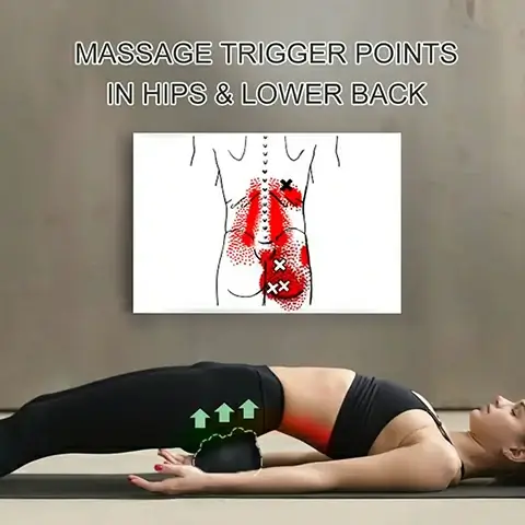a female self massage trigger points in hips and lower back with Acu-hump