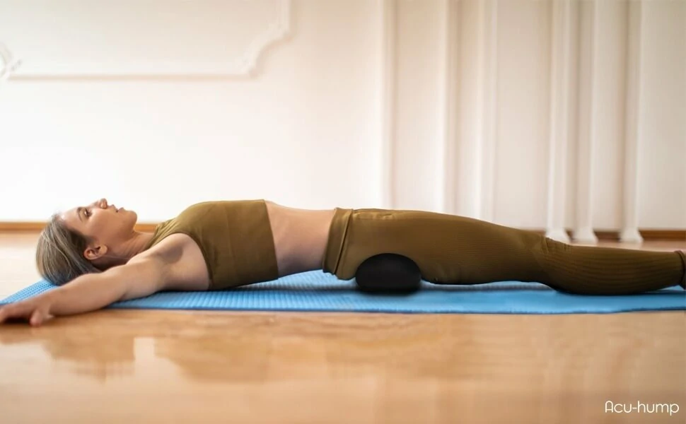 a women lying down on the Acu-hump